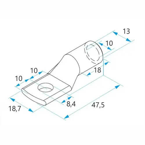 Końcówka kablowa oczkowa rurowa miedziana cynowana, 50/8, 50 mm2, ø14 opak. 25 sztuk BM 018371 2