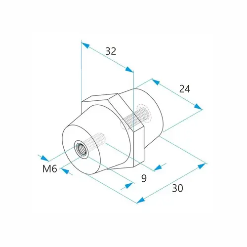 Izolator wsporczy M6 wysokość 30mm, czerwony, Polyester 10 sztuk BM QHEP03006 2