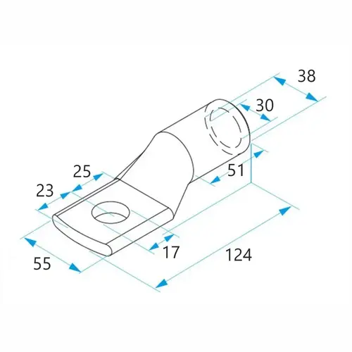 Końcówka kablowa oczkowa rurowa miedziana cynowana, 500/16 mm², ø16, 10 szt. BM 038611 2