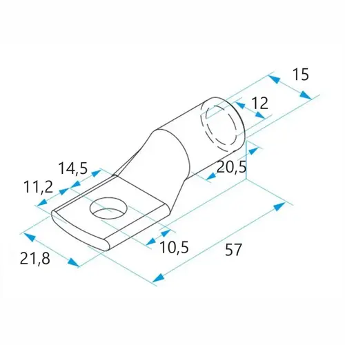 Końcówka kablowa oczkowa rurowa miedziana cynowana, 70/10, 70, 10 mm², ø8, 100 szt. BM 019431 2