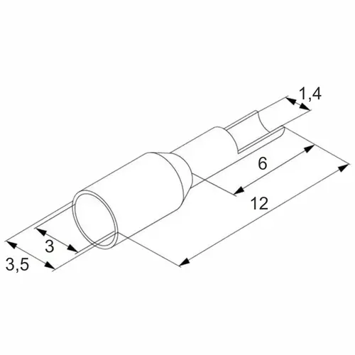 Końcówka tulejkowa izolowana, 1/6, 1.0 mm czerwona, 500 szt. BM 006031 2