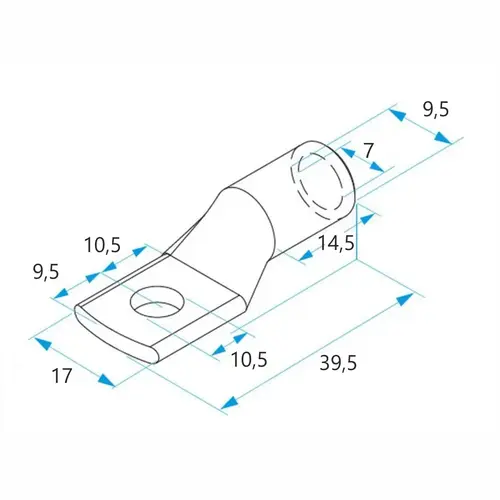 Końcówka kablowa oczkowa rurowa miedziana cynowana, 25/10, 25 mm², ø10, 100 szt. BM 016431 2