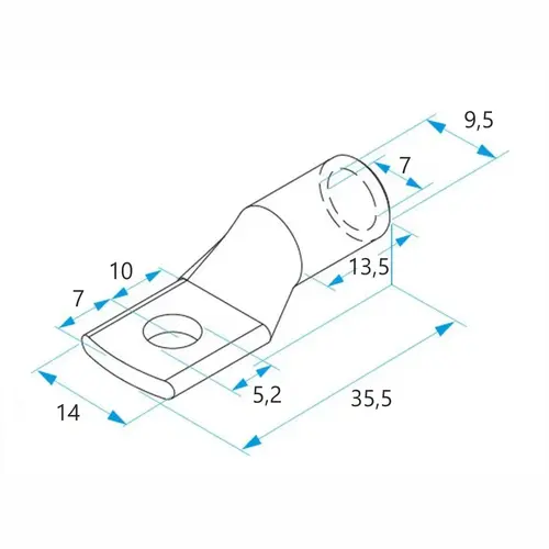 Końcówka kablowa oczkowa rurowa miedziana cynowana, 25/5, 25 mm², ø5, 100 szt. BM 016251 2
