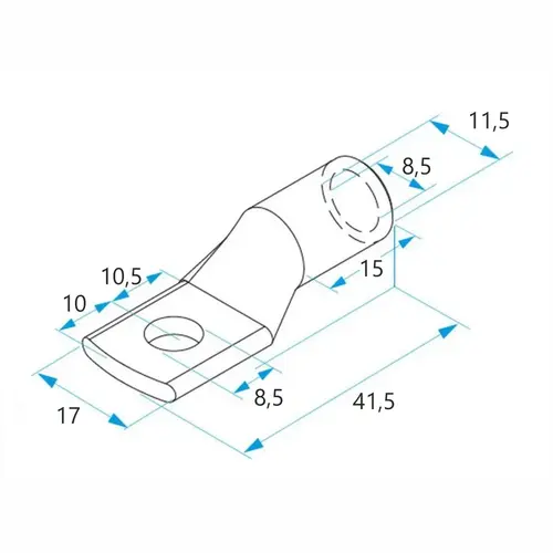 Końcówka kablowa oczkowa rurowa miedziana cynowana, 35/8, 35 mm², ø8, 100 szt. BM 017371 2