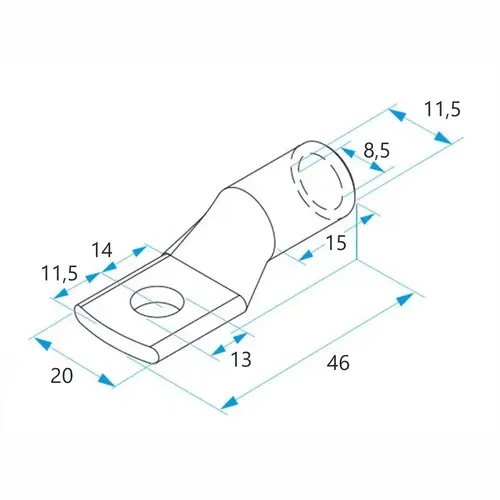 Końcówka kablowa oczkowa rurowa miedziana cynowana, 35/12, 35 mm², ø12, 100 szt. BM 017491 2
