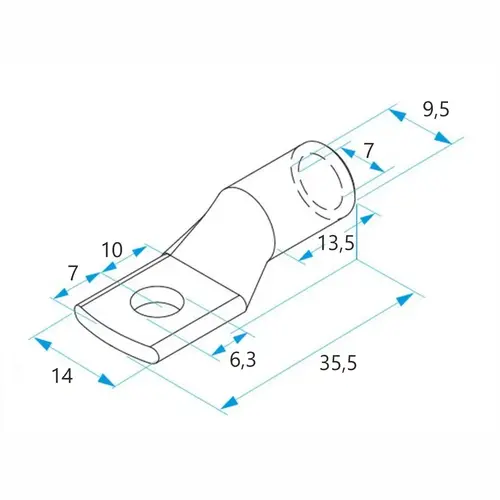 Końcówka kablowa oczkowa rurowa miedziana cynowana, 25/6, 25 mm², ø6, 100 szt. BM 016311 2