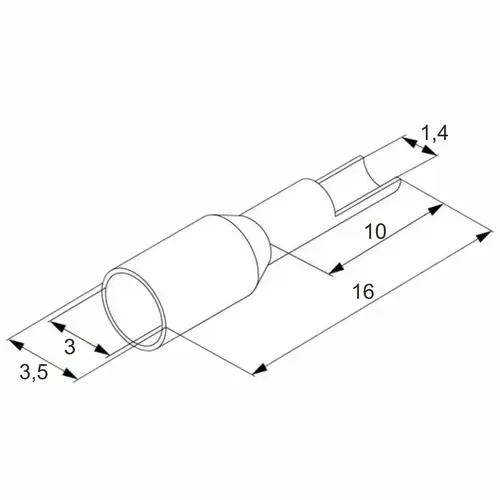 Końcówka tulejkowa izolowana, 1/10, żółta, opakowanie 500 sztuk model BM005032 2
