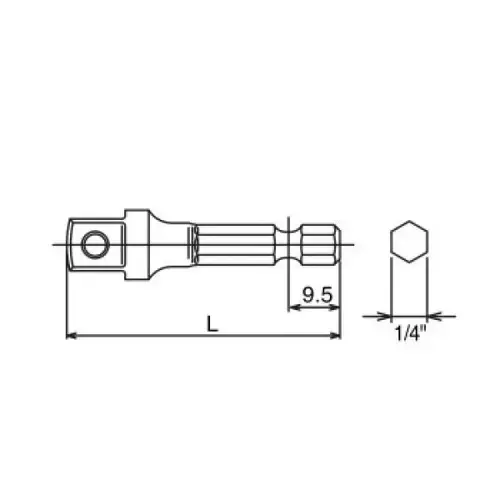 Adapter do nasadek, udarowy z sześciokąta 1/4" na kwadrat 1/2" DeWalt DT7512 2