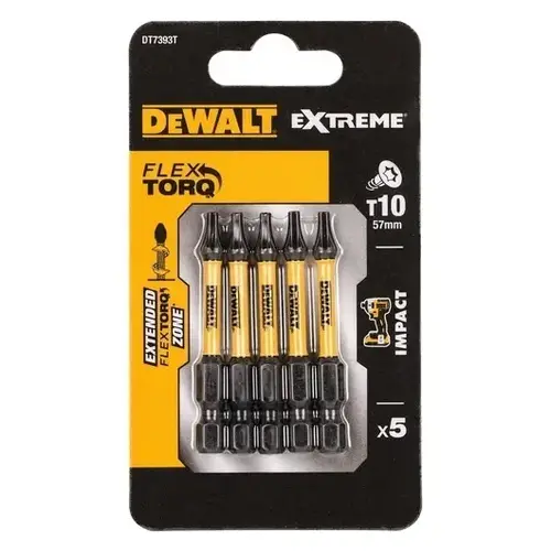 Zestaw 5szt. końcówek udarowych TX10/57mm, EXTREME Impact Torsion, DeWALT DT7393T 2