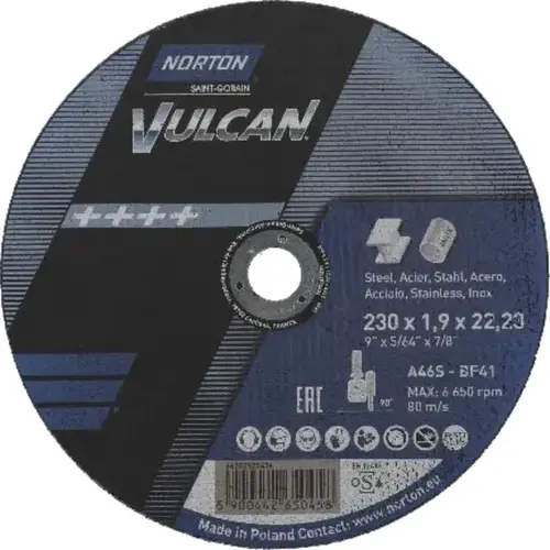 Pakiet 75 szt. tarcz do cięcia Norton Vulcan 230 x 1.9 (66252925436) + skrzynka narzędziowa Norton gratis! 2