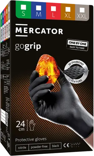 Rękawice nitrylowe gospodarcze i ochronne - bezpudrowe, gogrip one by one Reis L 100 szt 2