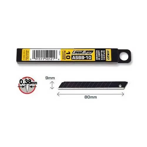 Ostrza segmentowe 9mm ASBB-10 BLACK ZMi  2
