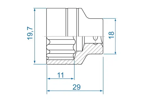 Nasadka 6-kątna krótka 3/8" 14x29 mm King Tony  2