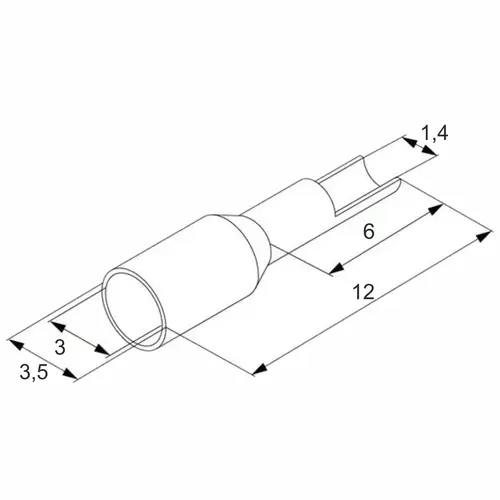 Końcówka tulejkowa izolowana, 1/6, 1,0 mm , żółta, opakowanie 500 sztuk model BM005031 2