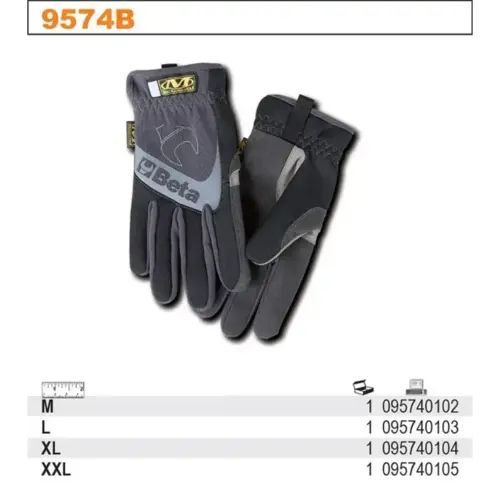 Rękawice czarne mechanik Beta 9574B roz. L 2