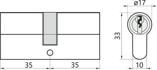 Wkładka z atestem do drzwi do zamka 35/40 Gerda Pro-system WKM4 2