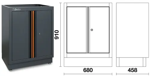 Zestaw mebli warsztatowych system C45PRO 2.0 ze stalowym blatem i zestawem 196 szt narzędzi GRATIS! Beta C45PRO2.0/B7W/196UT 6