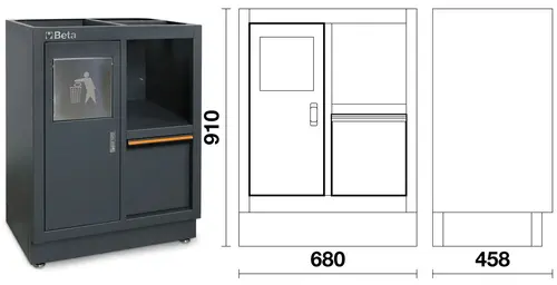 Zestaw mebli warsztatowych system C45PRO 2.0 ze stalowym blatem i zestawem 157 szt narzędzi GRATIS! Beta C45PRO2.0/AX/157UT 7