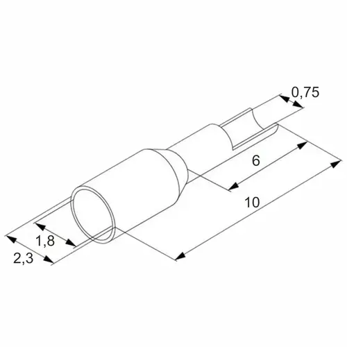 Końcówka tulejkowa izolowana, 0.25/6, 0.25 mm żółta 500 sztuk 2