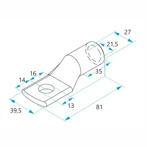 Końcówka kablowa oczkowa rurowa miedziana cynowana, 240/12, 240 mm2, ø12, 50 szt. BM035491 2