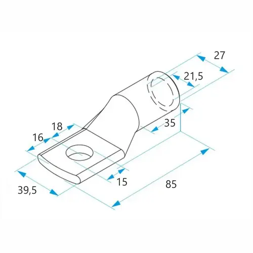 Końcówka kablowa oczkowa rurowa miedziana cynowana, 240/14, 240 mm2, ø14, 50 szt. BM035551 2