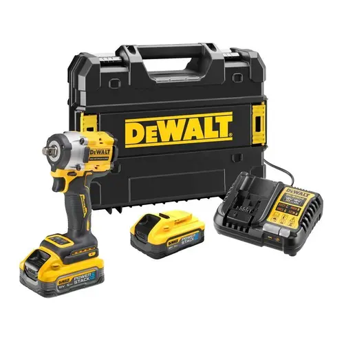 Klucz udarowy 1/2" 406Nm, Li-Ion 18V/2x5,0Ah POWERSTACK + ładowarka + TStak Dewalt DCF921H2T 3