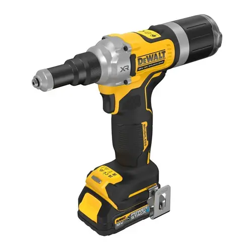 Nitownica do nitów zrywalnych 4,8-6,4mm, 18V Li-Ion 2x1,7Ah GFN POWERSTACK + ładowarka + walizka DeWalt DCF414E2GT  2
