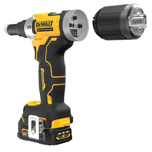 Nitownica do nitów zrywalnych 4,8-6,4mm, 18V Li-Ion 2x1,7Ah GFN POWERSTACK + ładowarka + walizka DeWalt DCF414E2GT  6