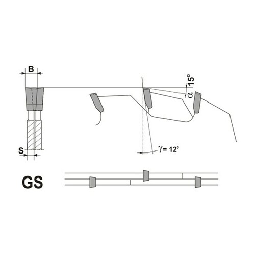 Podcinak składany LL CUT line 0100x20x2,8÷3,6/WL5/2x12z GS_ GLOBUS 2