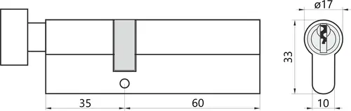 Wkładka do drzwi do zamka 30g/50 M&D z gałką 2
