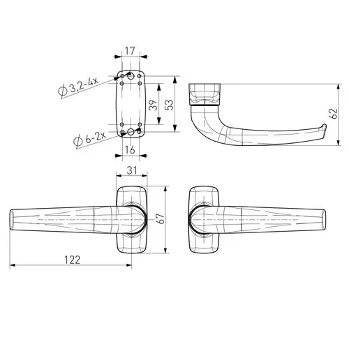 Klamka do drzwi MERKURY antracyt mat 7016 2