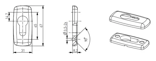 Szyld drzwiowy WB MERKURY antracyt 7016 2