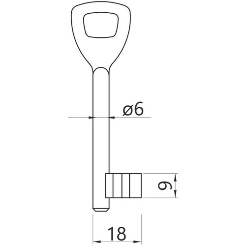 Klucz nr 33 piórowy do zamków wpuszczanych LOB AR03 2