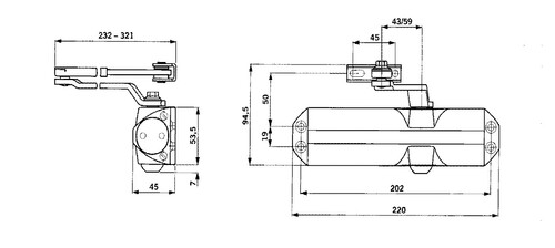 Samozamykacz TS-68 srebrny 80kg/110cm 2