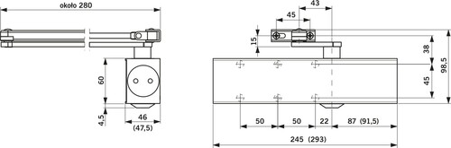 Samozamykacz drzwiowy DORMA TS-83 srebrny 160kg/160cm 2