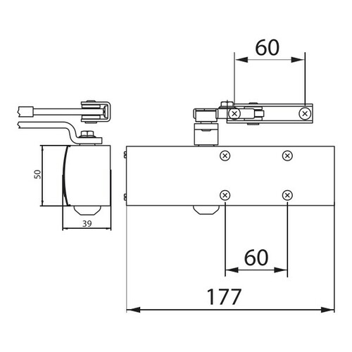Samozamykacz bez ramienia GEZE TS-1500 biały 90kg/110cm 2