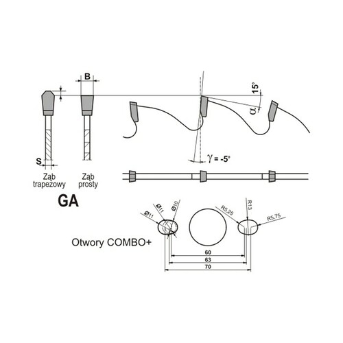 Tarcza do aluminium HM ALUEX 0400x32x4,0/3,4/96z GA-5 COMBO+ do cięcia kształtowników z Al. i tworzyw sztucznych GLOBUS 3