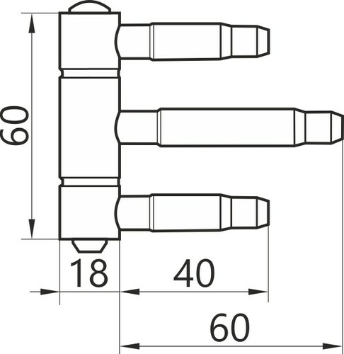 OTLAV Zawias wkręcany fi-18 3-częściowy OT-320 2