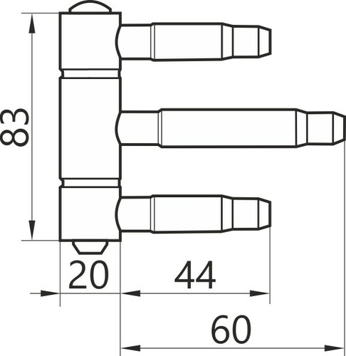 OTLAV Zawias wkręcany fi-20 3-częściowy OT-320 2