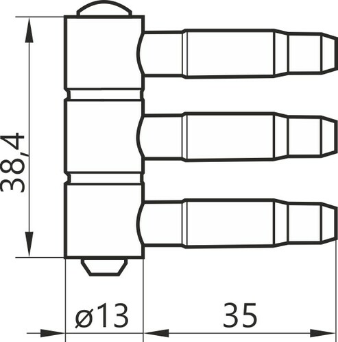 OTLAV Zawias wkręcany fi-13  3-częściowy OT-300 2