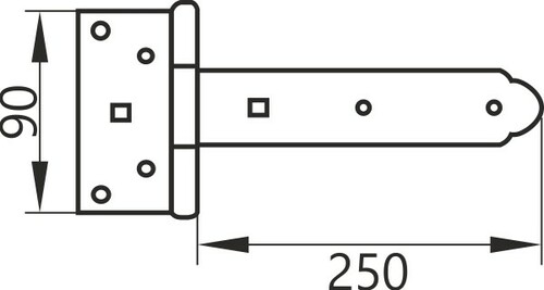 Zawias furtkowy 250 mm 2