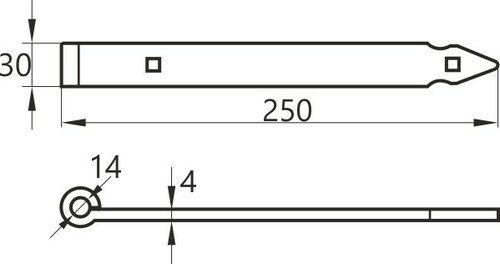 Zawias pasowy 250 mm komplet 2