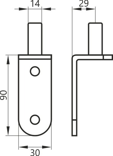 Zawias pasowy 250 mm komplet 3