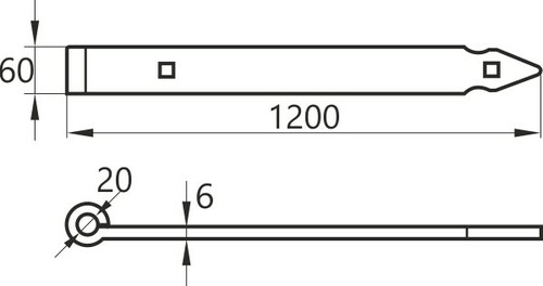 Zawias pasowy 1200 mm komplet 2