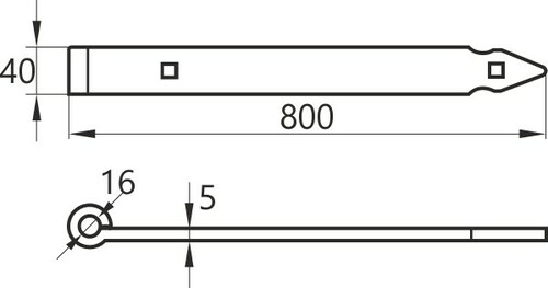 Zawias pasowy 800 mm ocynkowany komplet 2