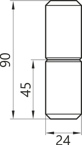 Zawias toczony z kulką 24x90 2