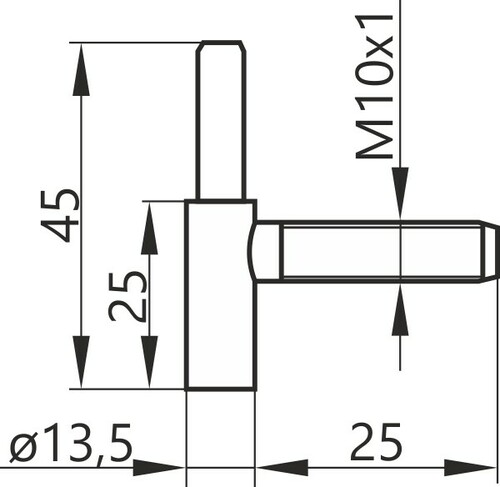 Skrzydełko dolnezawiasu do drzwi 60x13,5 śruba M10x1 2