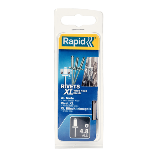 Nity XL Ø4.8 x 12mm 40szt + Wiertło Rapid 5000664 2