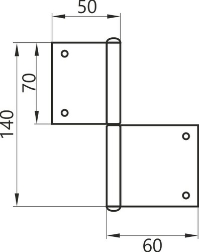 Zawias czopowy do drzwi 140 mm PRAWY 3
