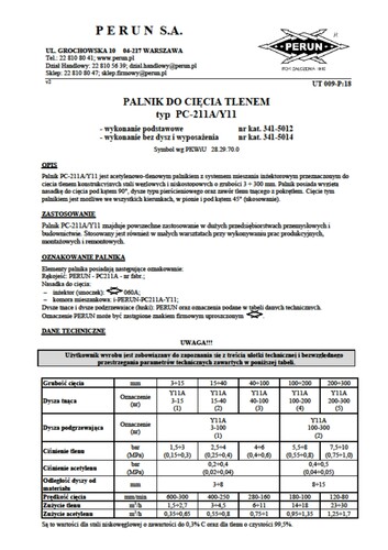 Palnik do spawania acetylenowo-tlenowy PC-211A/Y11 4